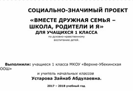 Проект "Вместе дружная семья"