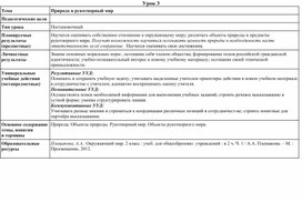 Обложка для материала Технологическая карта урока "Природа и рукотворный мир"