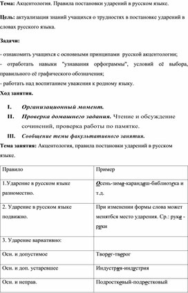 Обложка для материала Акцентология. Правила постановки ударения в русском языке