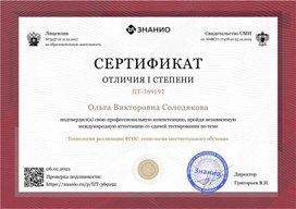Сертификат "Технология шестиугольного обучения"