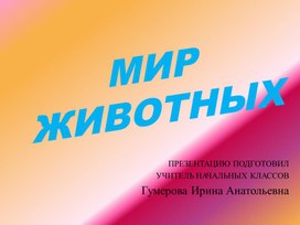 Обложка для материала Презентация "В мире животных"