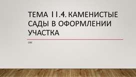 Презентация учебная: "Каменистые сады в оформлении участка"