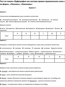 Обложка для материала Тест по темам по русскому языку