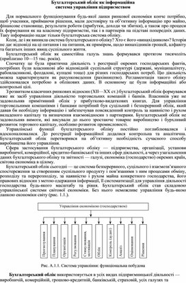 Обложка для материала Бухгалтерський облік як інформаційна система управління підприємством