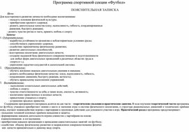 Обложка для материала Программа спортивной секции «Футбол»