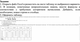 Электронная таблица Microsoft Excel