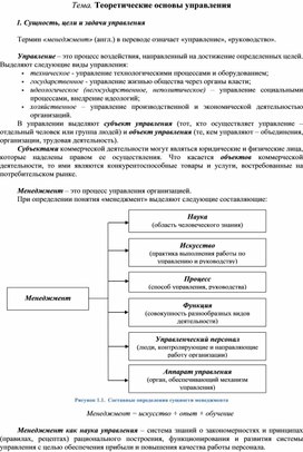 Обложка для материала Тема. Теоретические основы управления