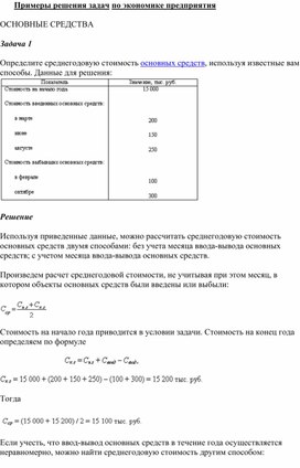 Обложка для материала Примеры решения задач по экономике предприятия