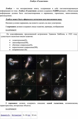 Практическая работа по астрономии "Лэпбук по теме Галактики"