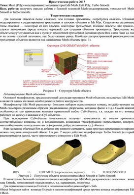 Обложка для материала П_Mesh (Poly)-моделирование модификаторы Edit Mesh, Edit Poly, Turbo Smooth