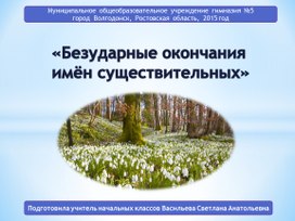 Презентация урока по русскому языку "Безударные окончания имён существительных"