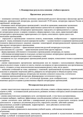 Обложка для материала Программа "Литература" 7 класс