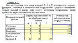 Обложка для материала Задание по MS Excel
