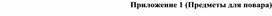 Обложка для материала "Предметы для повара" (Приложение к уроку "Все профессии важны ...")