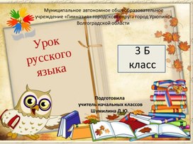 Урок русского языка в 3 классе