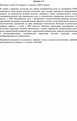 Характеристика состава групп учащихся на логопункте