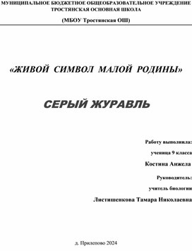 Живой символ малой Родины. Серый журавль.