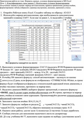 Обложка для материала Форматы данных, условное форматирование в MS Excel