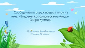 Презентация по окружающему миру " Водоемы Комсомольска-на-Амуре. Озеро Хумми"