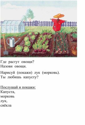 Обложка для материала Индивидуальное занятие Тема: "Овощи и фрукты"