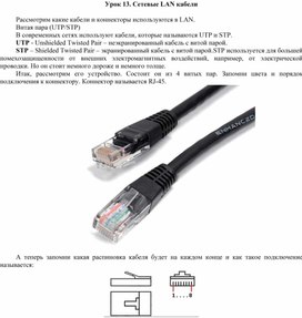 Обложка для материала Урок 13. Сетевые LAN кабели