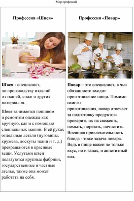 Обложка для материала Мир профессий