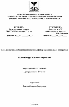 Рабочая программа для детей выпускных классов 10-11 для более определения и подготовки к поступлению