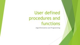 User defined procedures and functions  presentation 2 variant (1)