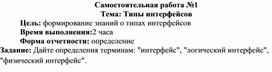 Обложка для материала Самостоятельная работа по теме Типы интерфейсов