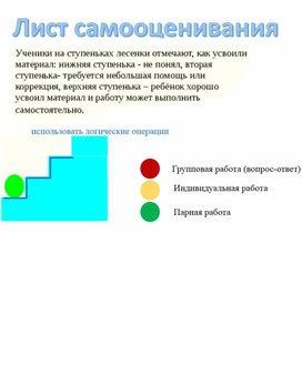 Обложка для материала Лист самооценивания