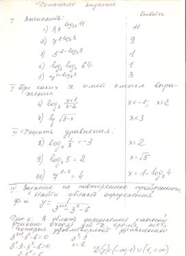 Изучение темы " Свойства логарифмов, логарифмические функции, уравнения и нервенства" с применением элементов модульной технологии. 10-11 классы, математика