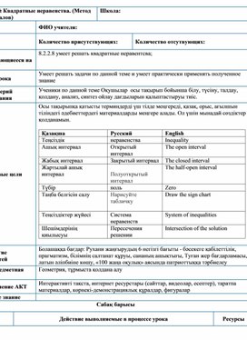 Обложка для материала Решнеие квадратных неравенств
