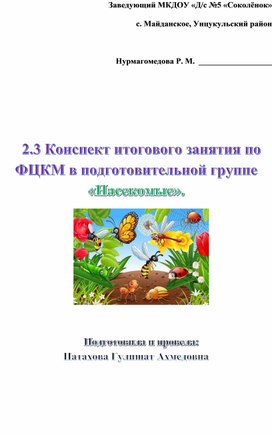 Обложка для материала Конспект итогового занятия по ФЦКМ в подготовительной группе «Насекомые».