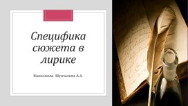 Обложка для материала Специфика сюжета в лирике. Теория литературы