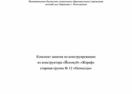 Обложка для материала Конспект занятия в подготовительной группе по конструированию из конструктора "Йохокуб" на тему: "Рыбки"