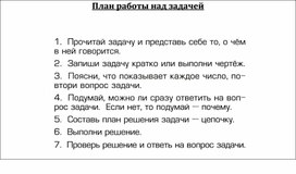 План работы над задачей по математике