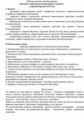 Обложка для материала Конспект игры "Автобус"