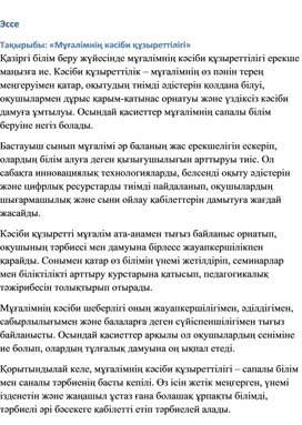 Обложка для материала Мұғалімнің кәсіби құзыреттілігі