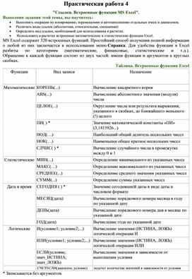 Обложка для материала Практические работы в Excel