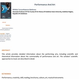 Performance And Art