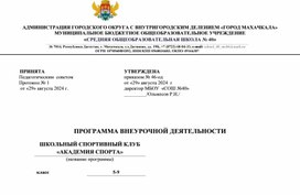 Обложка для материала Программа внеурочной деятельности школьный спортивный клуб "Академия спорта" 5-9 класс