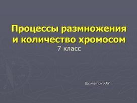 Презентация по биологии 7 класс Процессы размножения и количество хромосом