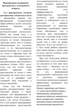 Обложка для материала Формирование восприятия пространства у детей раннего возраста