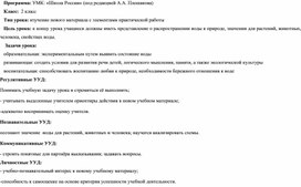 Конспект  урока окружающего мира  во 2 классе на тему: " И про воду...".