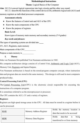 Обложка для материала Logical Basics of the Computer_methodological_instructions_ 1 variant