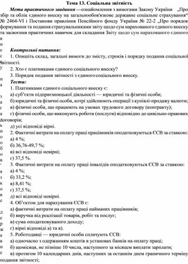 Обложка для материала Тема 13. Соціальна звітність