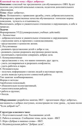 Обложка для материала Классный час