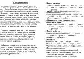 Лексическое задание для детей подготовительной группы  по теме «Мой организм»