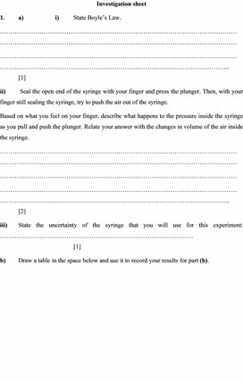 Обложка для материала Physics Grade 10 Gas laws Isoprocesses Investigation sheet