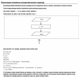Обложка для материала Реализация линейных алгоритмических структур